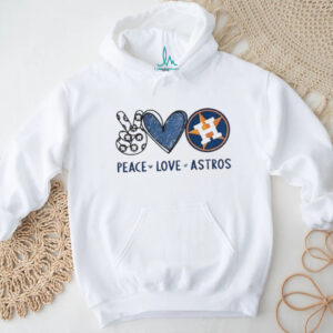 Peace Love Astros Houston Baseball Fan White Graphic T shirt