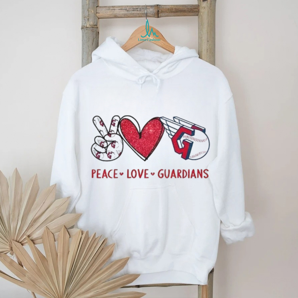 Peace Love Guardians Cleveland Baseball Fan T Shirt Peace Love Guardians Cleveland Baseball Fan T Shirt