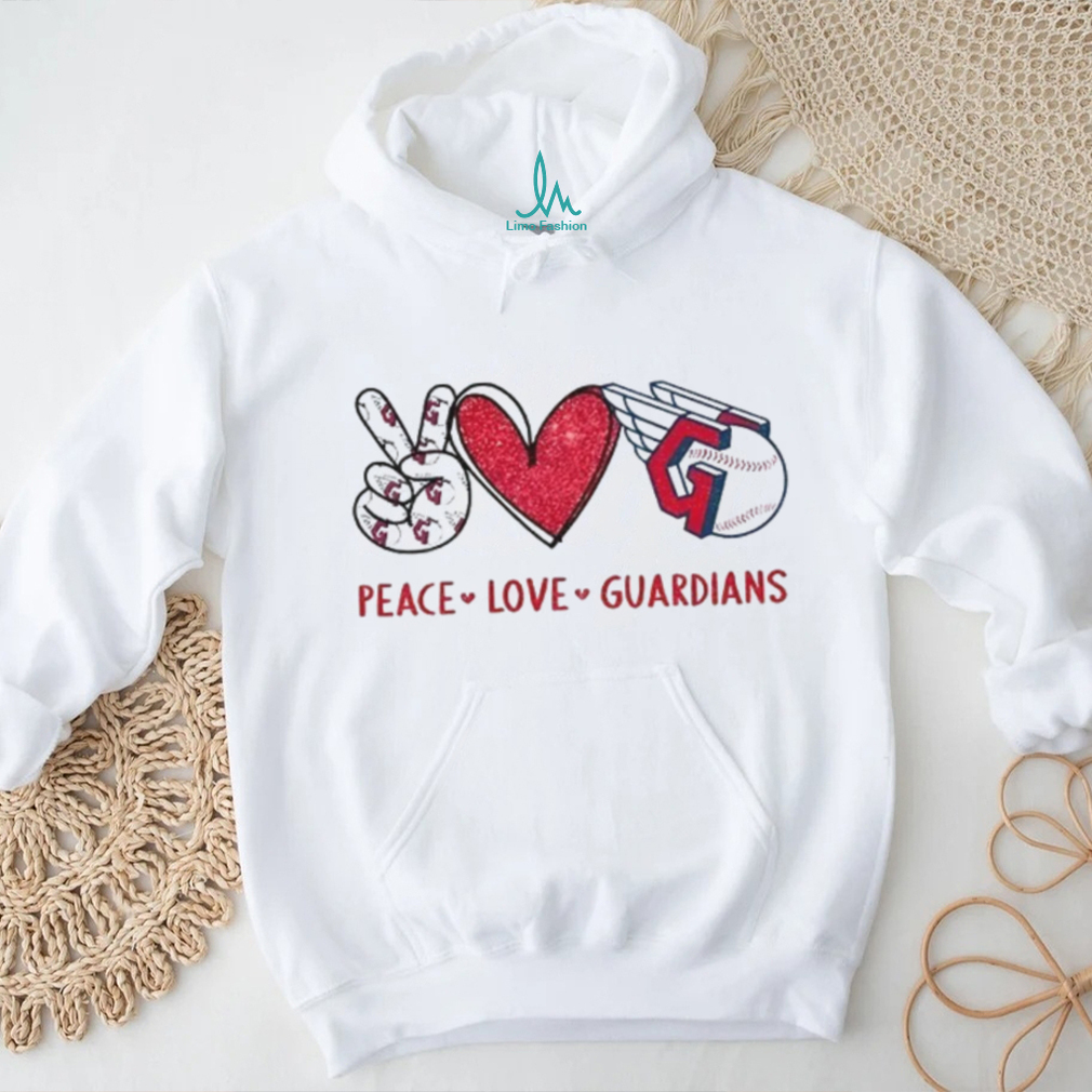 Peace Love Guardians Cleveland Baseball Fan T Shirt Peace Love Guardians Cleveland Baseball Fan T Shirt