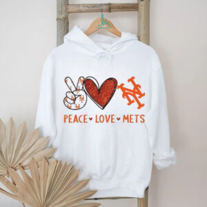 Peace Love Mets New York Baseball Glitter Heart Logo T Shirt