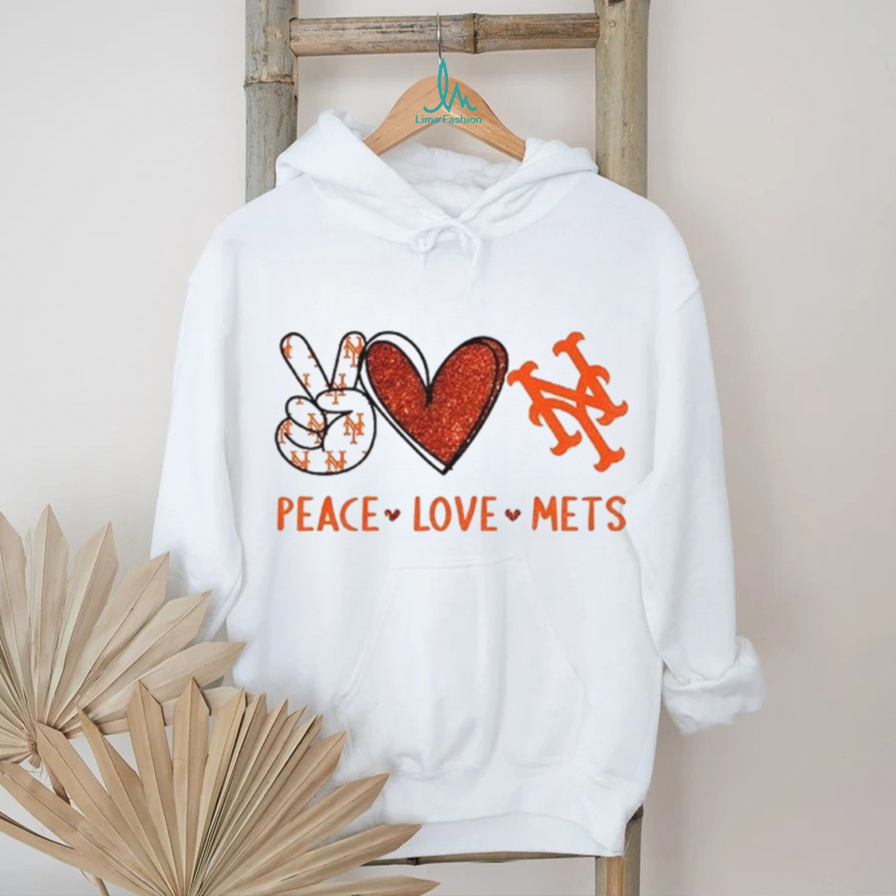 Peace Love Mets New York Baseball Glitter Heart Logo T Shirt Peace Love Mets New York Baseball Glitter Heart Logo T Shirt