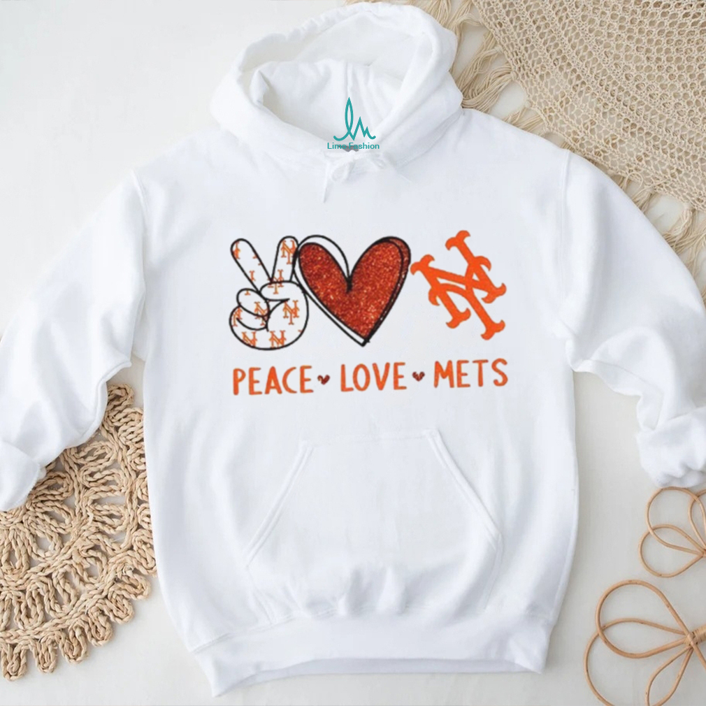Peace Love Mets New York Baseball Glitter Heart Logo T Shirt Peace Love Mets New York Baseball Glitter Heart Logo T Shirt