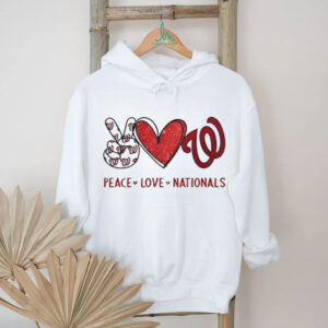 Peace Love Washington Nationals Baseball Logo Fan Graphic T Shirt