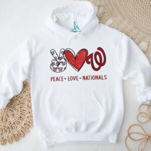 Peace Love Washington Nationals Baseball Logo Fan Graphic T Shirt