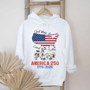 Peanuts Gang God Bless America Land That I Love USA Map T Shirt
