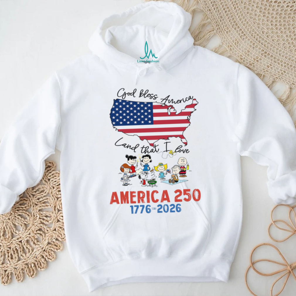 Peanuts Gang God Bless America Land That I Love USA Map T Shirt Peanuts Gang God Bless America Land That I Love USA Map T Shirt