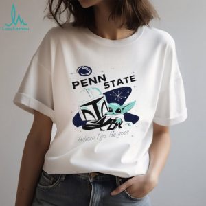 Penn State Nittany Lions x The Mandalorian “Where I Go He Goes” White T Shirt