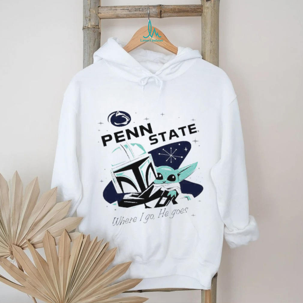 Penn State Nittany Lions x The Mandalorian “Where I Go He Goes” White T Shirt Penn State Nittany Lions x The Mandalorian “Where I Go He Goes” White T Shirt