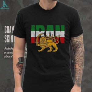 Persian Lion and Sun Iran Flag Patriotic Pride Graphic T Shirt