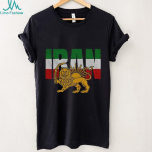 Persian Lion and Sun Iran Flag Patriotic Pride Graphic T Shirt
