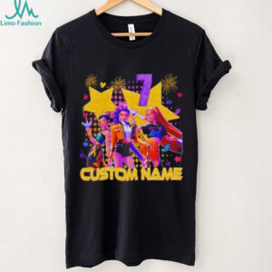 Personalized Anime Girl Birthday Party Custom Name & Age 7 T Shirt