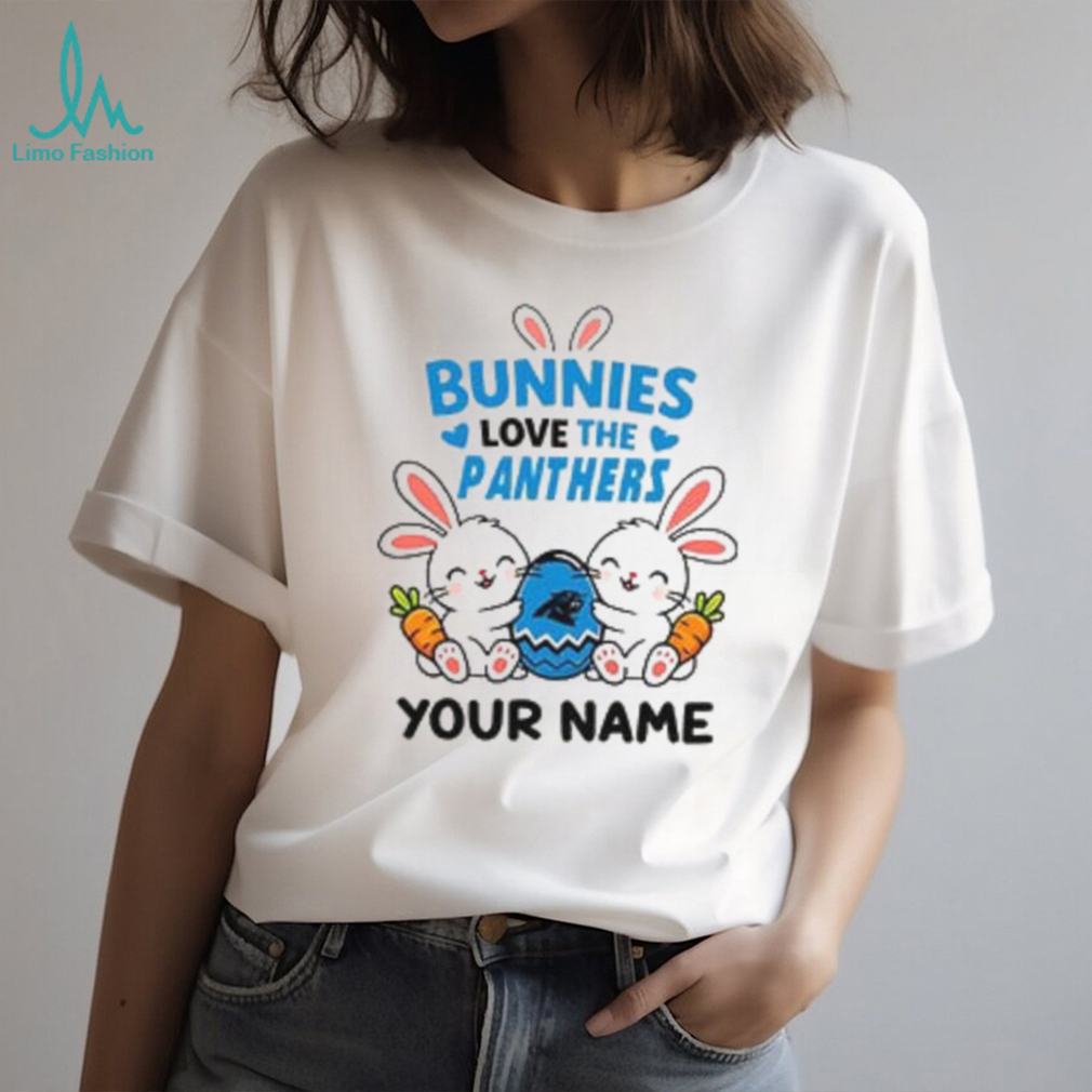Personalized Carolina Panthers Easter Bunny Plush T Shirt Personalized Carolina Panthers Easter Bunny Plush T Shirt