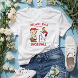 Philadelphia Baseball Est 1962 Charlie Brown and Snoopy Phillies Inspired T Shirt