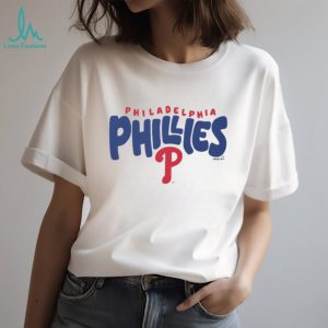 Philadelphia Phillies Red & Blue Script Oatmeal Heather T shirt