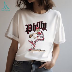 Philly Baseball Pitcher Cartoon Vintage Athletic T Shirt