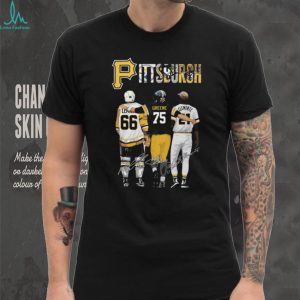 Pittsburgh Sports Heritage T Shirt Lemieux, Greene, and Clemente Signatures