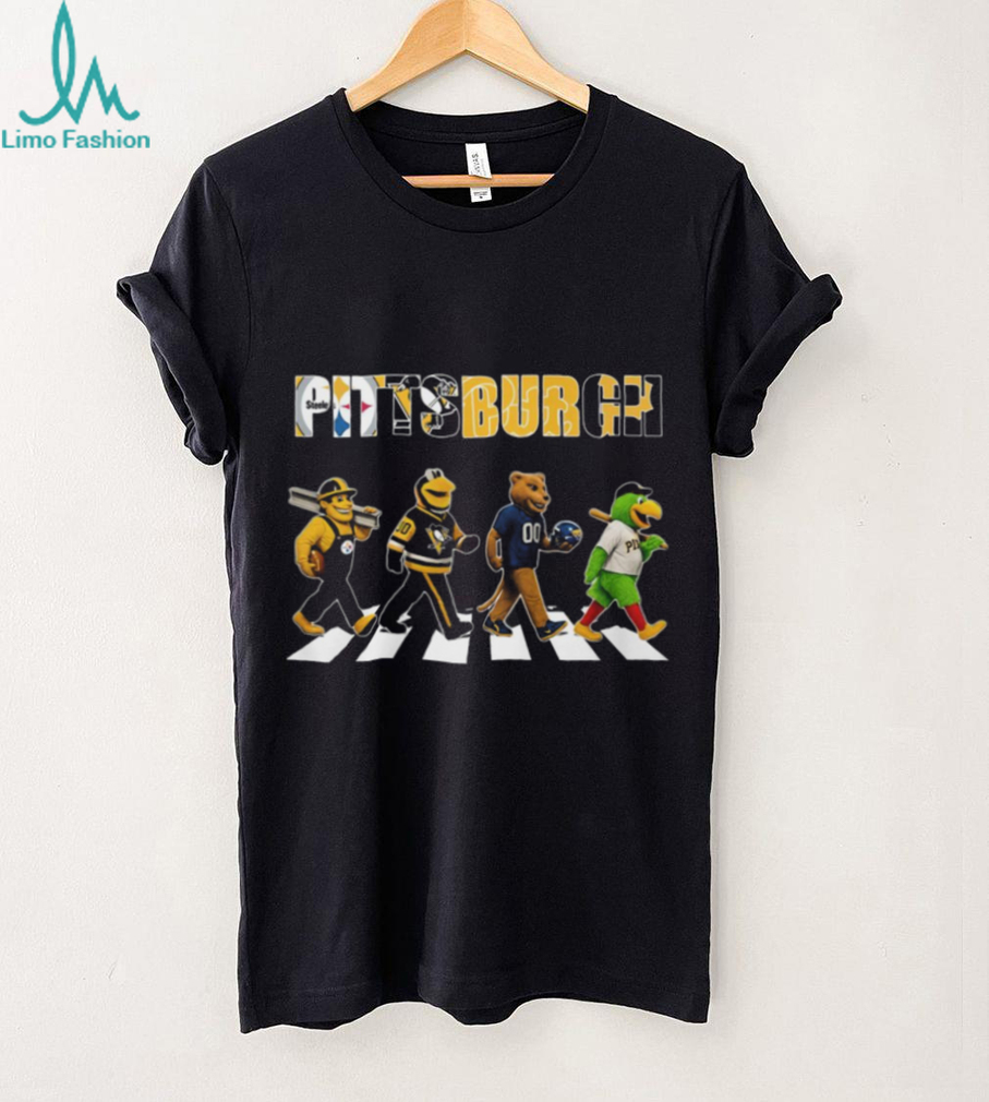 Pittsburgh Sports Mascots Abbey Road Crossing T Shirt Pittsburgh Sports Mascots Abbey Road Crossing T Shirt