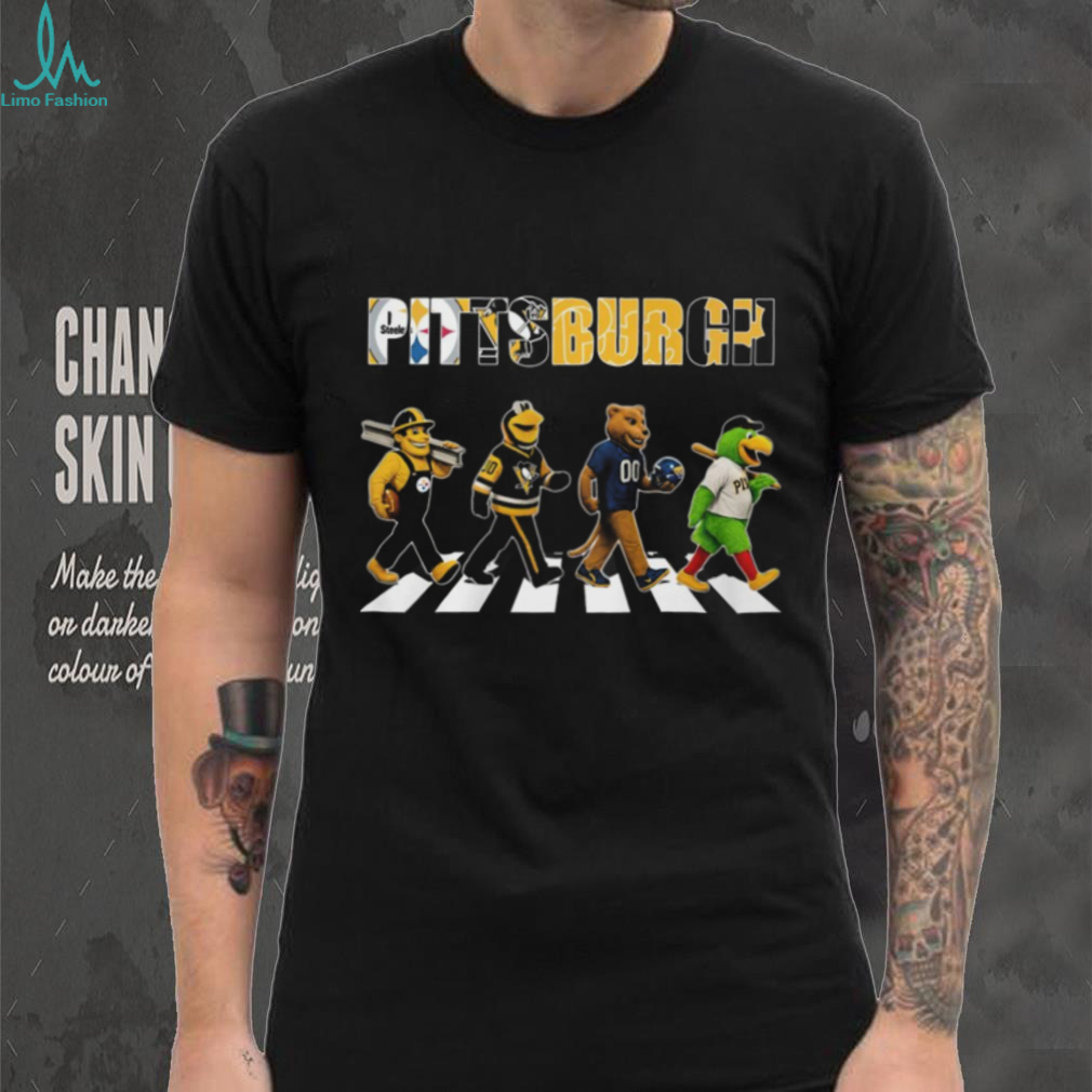 Pittsburgh Sports Mascots Abbey Road Crossing T Shirt Pittsburgh Sports Mascots Abbey Road Crossing T Shirt