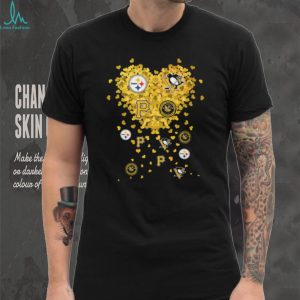 Pittsburgh Sports Teams Heart Logo Gold Hearts Fan T Shirt