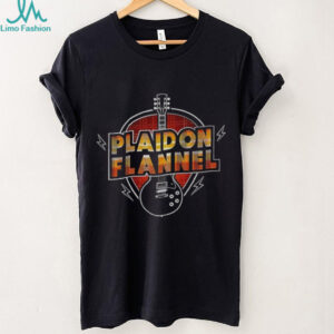 Plaid On Flannel Electric Guitar Rock Music Graphic T Shirt