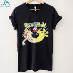 Poketman Cartoon Mashup Meowth and CatDog Inspired Parody T shirt