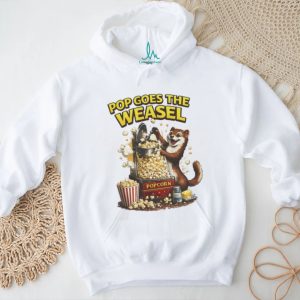 Pop Goes The Weasel Funny Popcorn Animal Graphic T Shirt