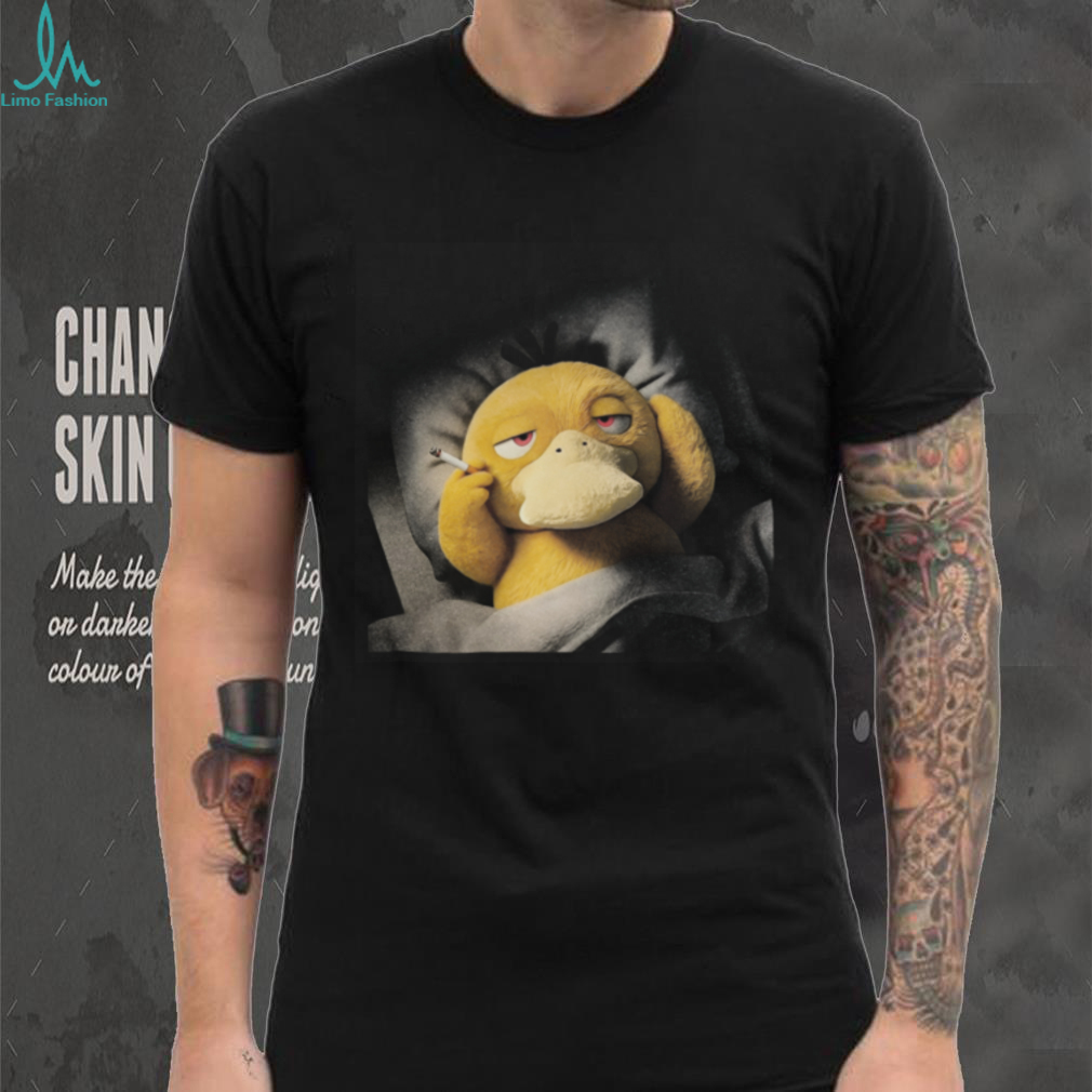 Psyduck Waking Up Smoking Cigarette Funny Retro Aesthetic T Shirt Psyduck Waking Up Smoking Cigarette Funny Retro Aesthetic T Shirt