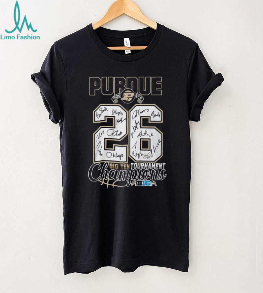 Purdue Boilermakers 2026 Big Ten Tournament Champions Signature Jersey Number T Shirt Purdue Boilermakers 2026 Big Ten Tournament Champions Signature Jersey Number T Shirt