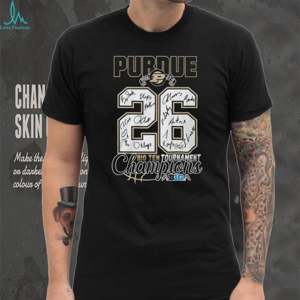 Purdue Boilermakers 2026 Big Ten Tournament Champions Signature Jersey Number T Shirt Purdue Boilermakers 2026 Big Ten Tournament Champions Signature Jersey Number T Shirt