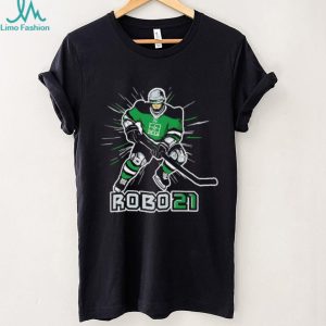 ROBO21 Custom Hockey Player Graphic T Shirt Green and Black Jersey Style