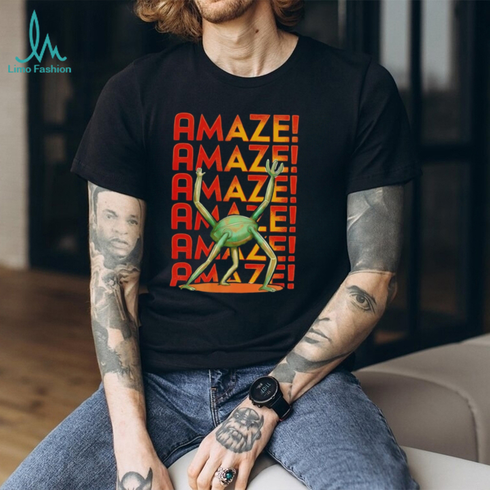 Retro Amaze! Green Robot Dancing Graphic T Shirt Retro Amaze! Green Robot Dancing Graphic T Shirt