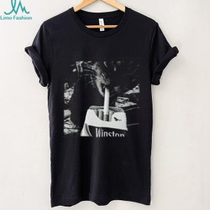 Retro Grunge Smoking Cat Aesthetic Winston Cigarettes T Shirt
