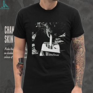 Retro Grunge Smoking Cat Aesthetic Winston Cigarettes T Shirt