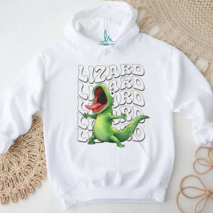 Retro Screaming Green Lizard Groovy Typography Shirt