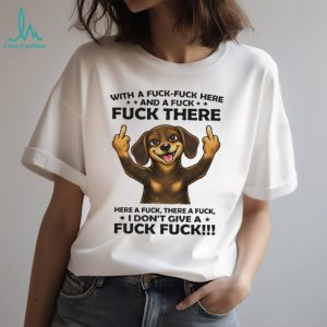 Rude Dachshund “I Don't Give a Fuck” Middle Finger T Shirt