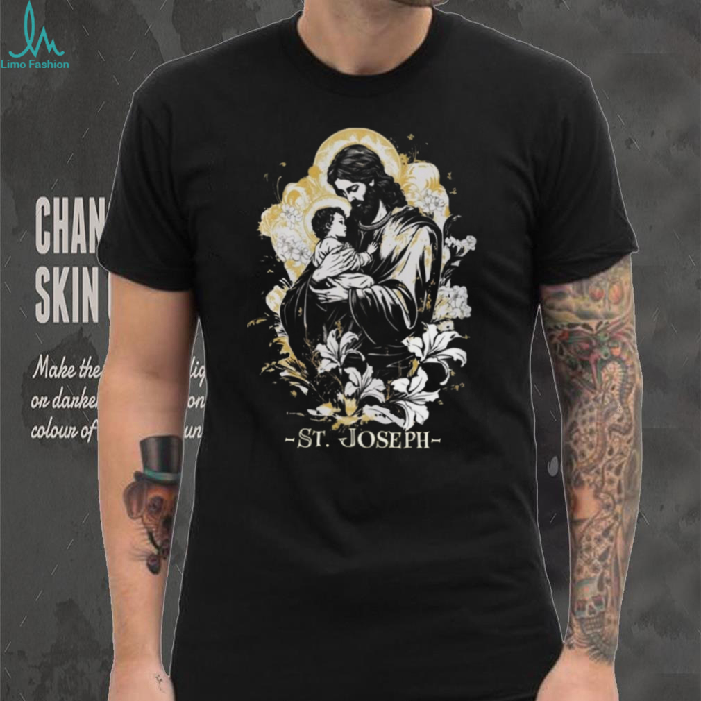 Saint Joseph and Child Jesus Catholic Religious Art T Shirt Saint Joseph and Child Jesus Catholic Religious Art T Shirt