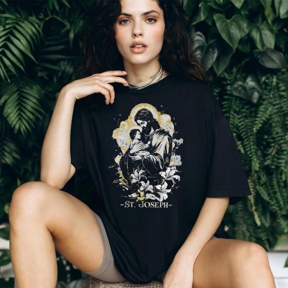 Saint Joseph and Child Jesus Catholic Religious Art T Shirt Saint Joseph and Child Jesus Catholic Religious Art T Shirt