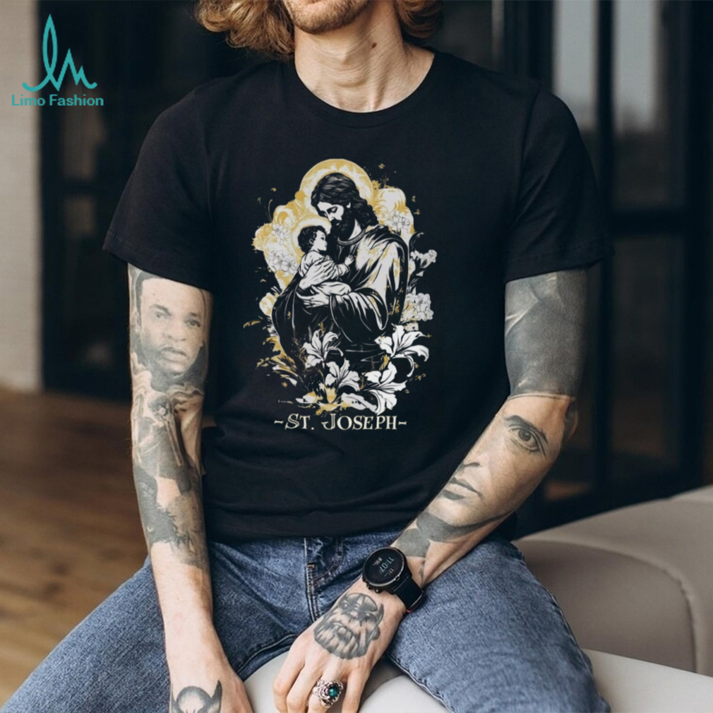 Saint Joseph and Child Jesus Catholic Religious Art T Shirt Saint Joseph and Child Jesus Catholic Religious Art T Shirt