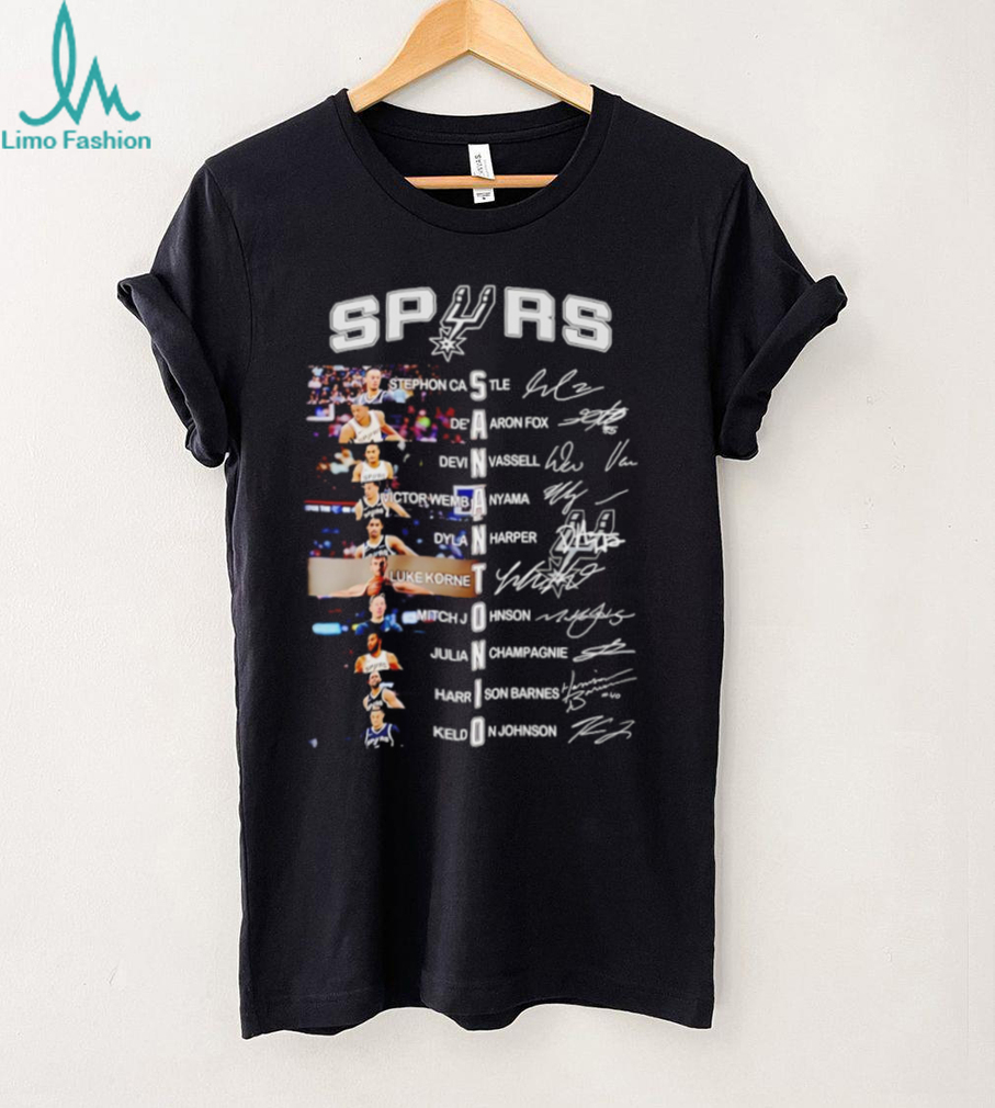 San Antonio Spurs 2026 Team Roster & Signatures Basketball T Shirt San Antonio Spurs 2026 Team Roster & Signatures Basketball T Shirt