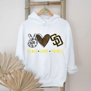 San Diego Padres Peace Love Padres Glitter Logo Baseball T Shirt