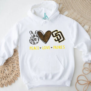 San Diego Padres Peace Love Padres Glitter Logo Baseball T Shirt