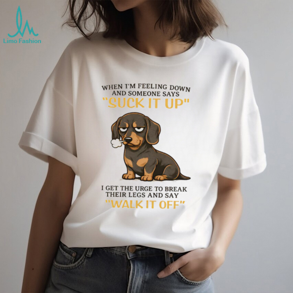 Sarcastic Dachshund “Walk It Off” Grumpy Dog Humor T Shirt Sarcastic Dachshund “Walk It Off” Grumpy Dog Humor T Shirt