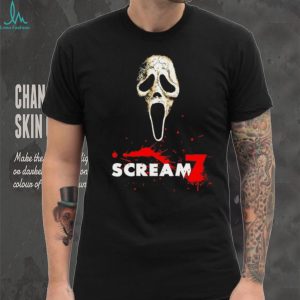 Scream 7 Ghostface Horror Movie Blood Splatter Graphic Tee
