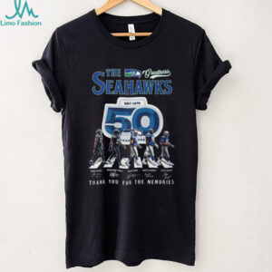Seattle Seahawks 50th Anniversary Abbey Road Signatures T Shirt