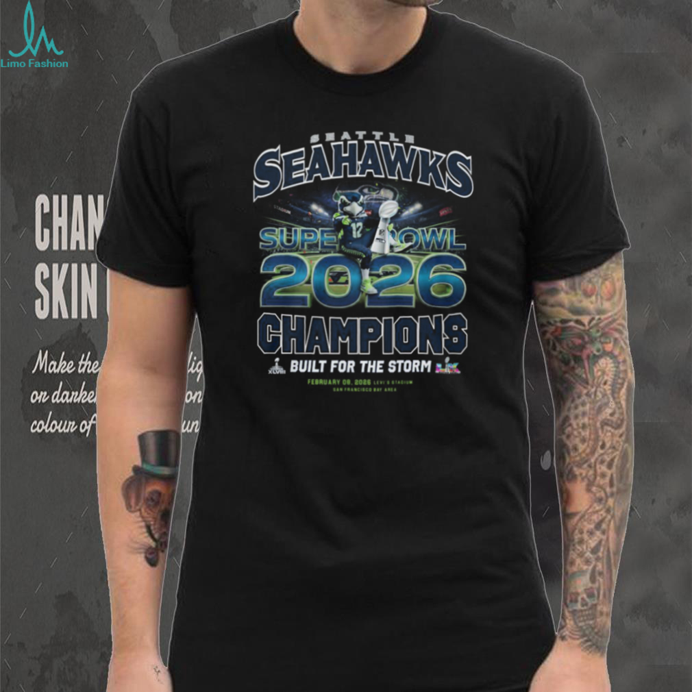 Seattle Seahawks Super Bowl LIX 2026 Champions Built For The Storm T Shirt Seattle Seahawks Super Bowl LIX 2026 Champions Built For The Storm T Shirt