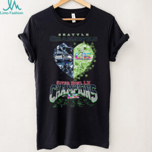Seattle Seahawks Super Bowl LX Champions Heart Diamond Signature T Shirt