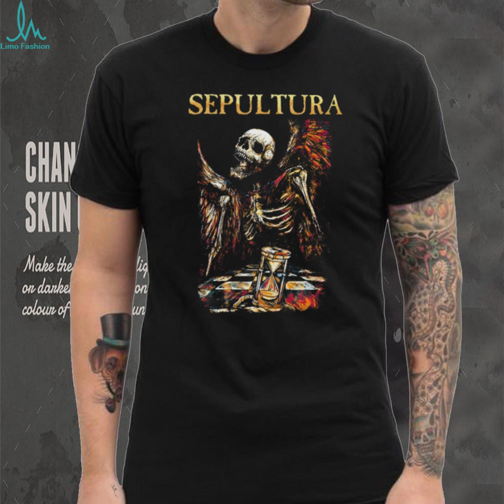 Sepultura Skeleton Angel Hourglass Chessboard Death Metal T Shirt Sepultura Skeleton Angel Hourglass Chessboard Death Metal T Shirt
