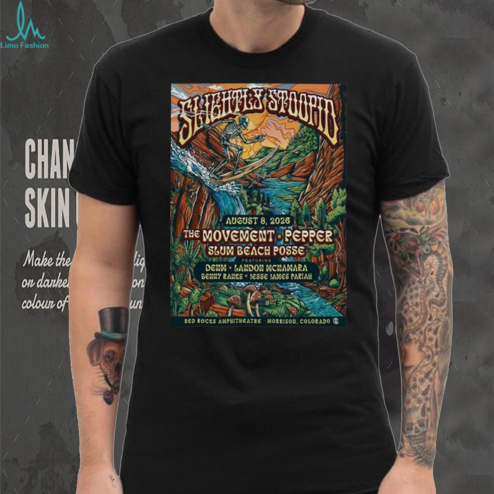 Slightly Stoopid Summer Tour 2026 Red Rocks Amphitheatre Concert T shirt Slightly Stoopid Summer Tour 2026 Red Rocks Amphitheatre Concert T shirt
