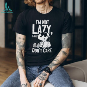 Snoopy Joe Cool “I'm Not Lazy I Just Don't Care” Black T Shirt