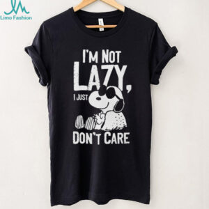 Snoopy Joe Cool “I'm Not Lazy I Just Don't Care” Black T Shirt